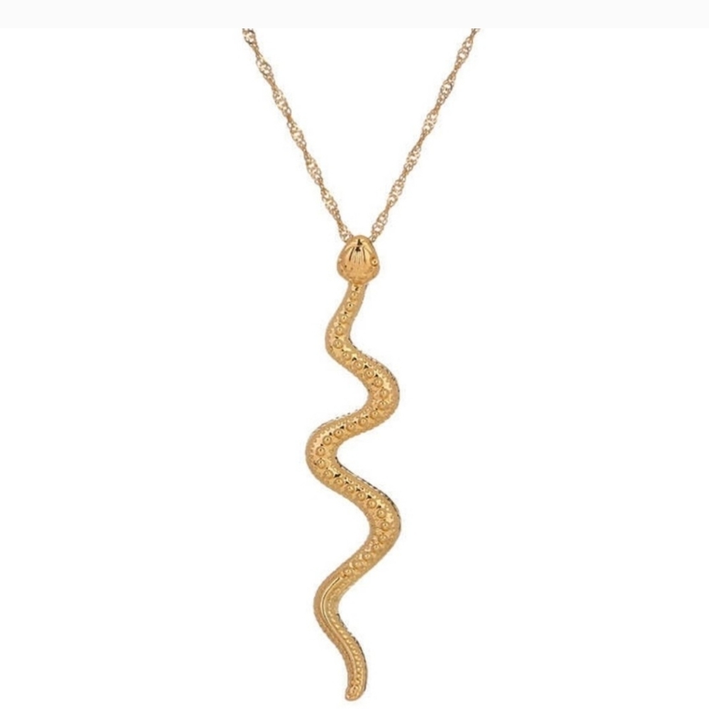 Gold plated snake necklace